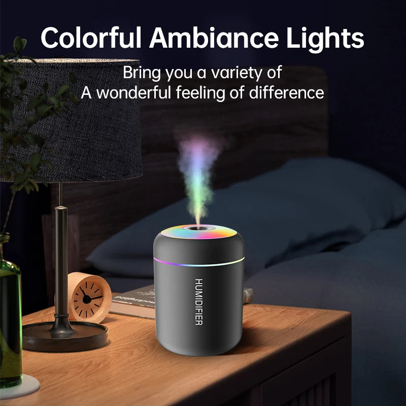 180ML Mini Air Humidifier USB Electric Aroma Diffuser Essential Oil Purifier Aromatherapy Mist Maker Lights For Car Home Bedroom - trendingshoping.com