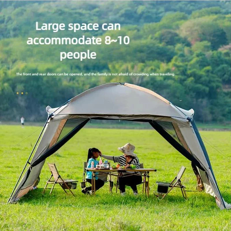 Outdoor Camping Mosquito Net Tent For 6 To 15 Person Rainproof Silver Coated Sunscreen Beach Picnic Sunshade Canopy