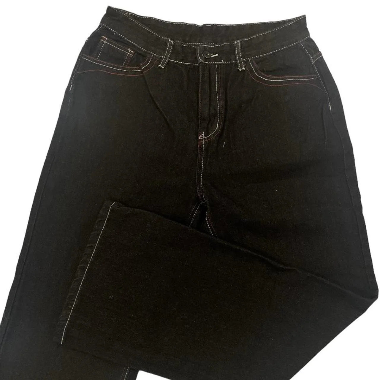 Jeans letter embroidered black loose trousers Couple fashion retro new athlete street clothing Y2K Harajuku street wear trousers - trendingshoping.com