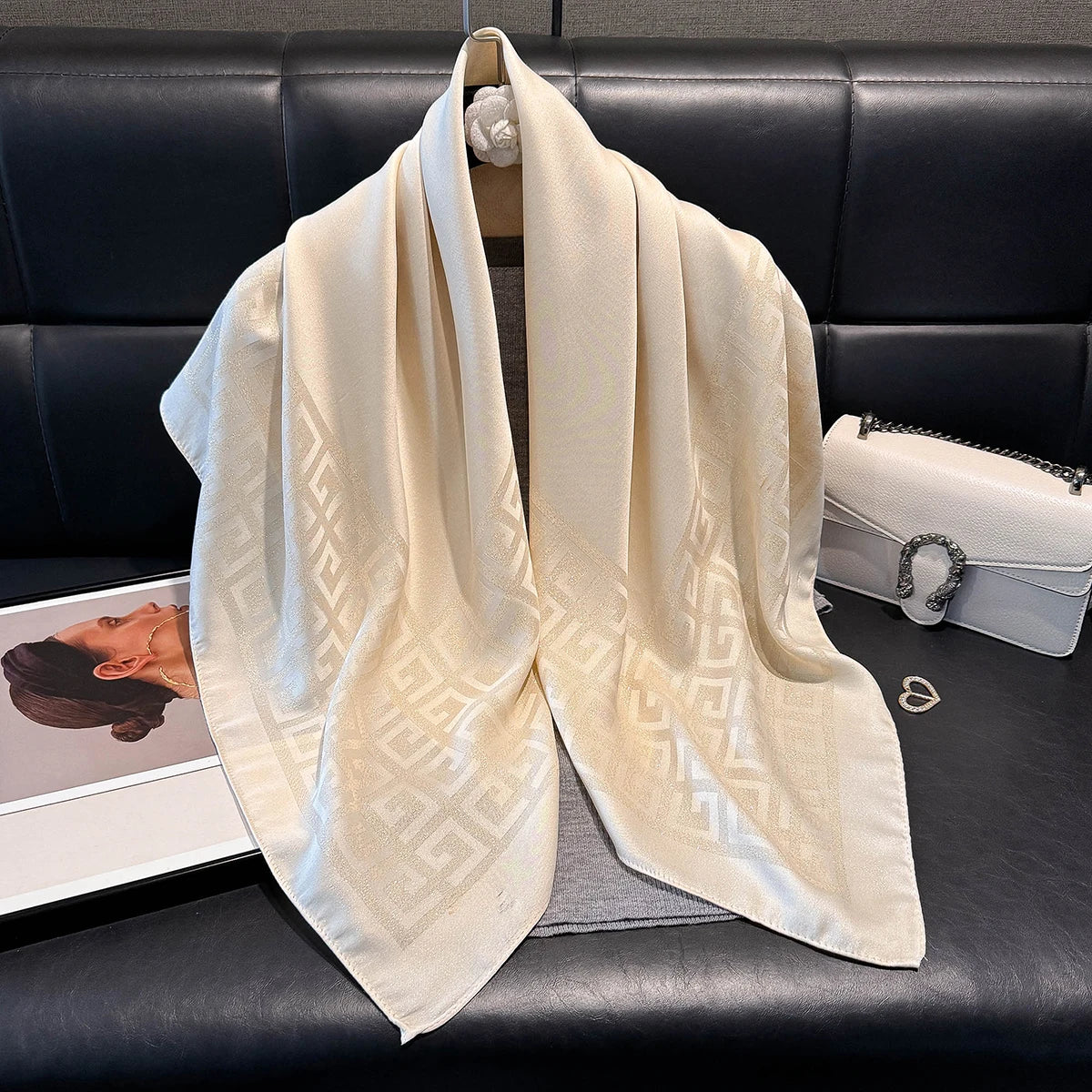 2025 Latest Spring and Autumn Women's Fashion Hijab Silky Muslim Square Sun Protection Shawl Luxury Brand Soft Female Scarf