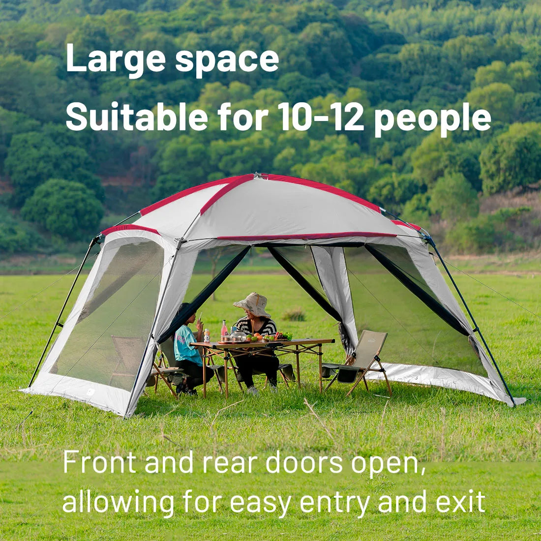 Outdoor Camping Mosquito Net Tent For 6 To 15 Person Rainproof Silver Coated Sunscreen Beach Picnic Sunshade Canopy