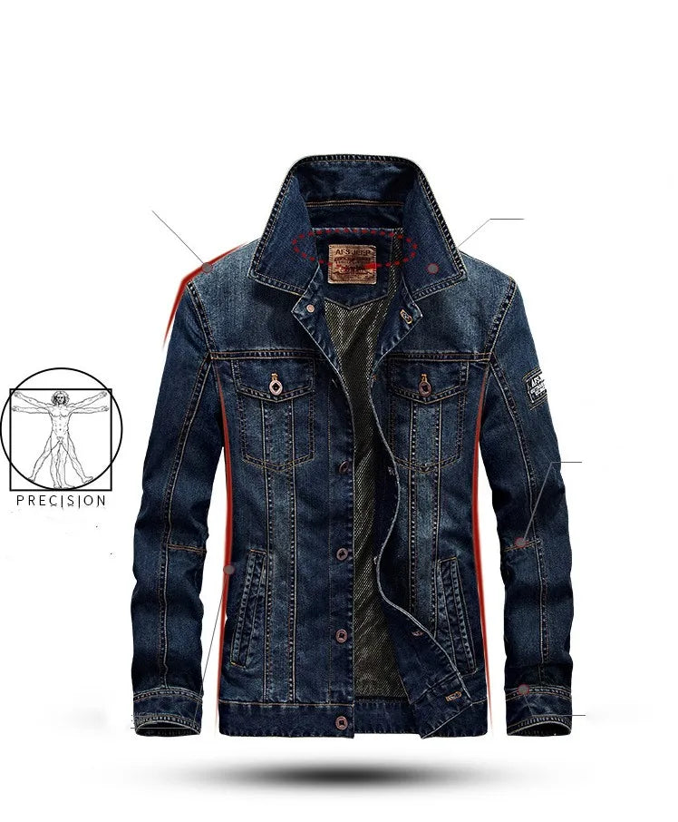 Men’s Denim Jacket Spring Winter Bomber Coat – Casual Fashion Jeans Jacket