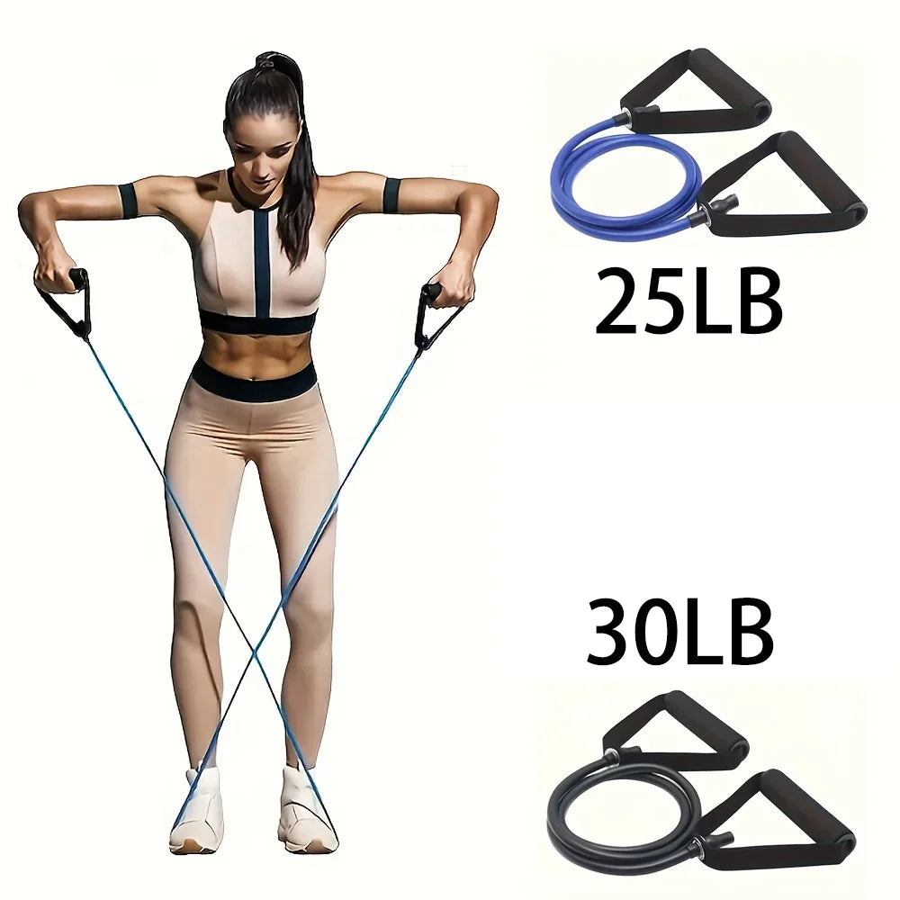 25LB 30LB Resistance Bands with Handles for Home Workouts and Strength Training Perfect for Yoga Pilates and Fitness Equipment