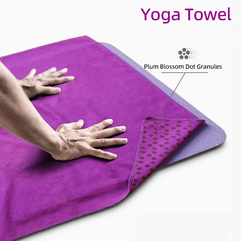 Yoga Mat Towel Non Slip Absorbent Hot Yoga Towel with Grip Points for Pilates Fitness