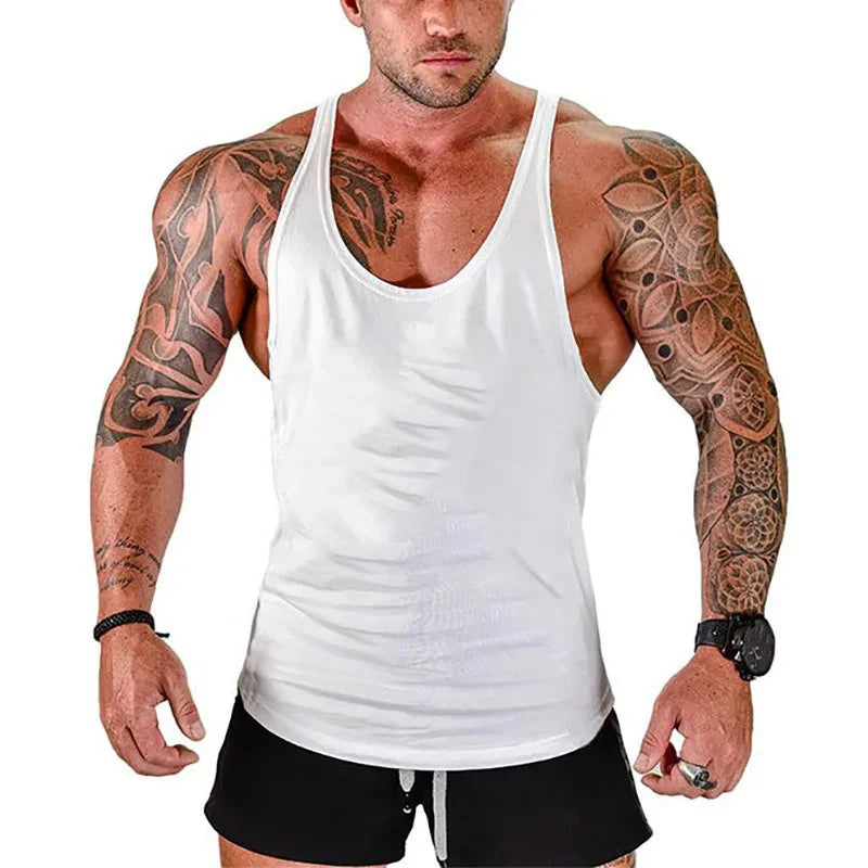 Top Gyms Men's Clothes Tank Vest Gym Shirt Undershirt Man Sportswear Bodybuilding Workout Vests Muscle Clothing Brand Fitness
