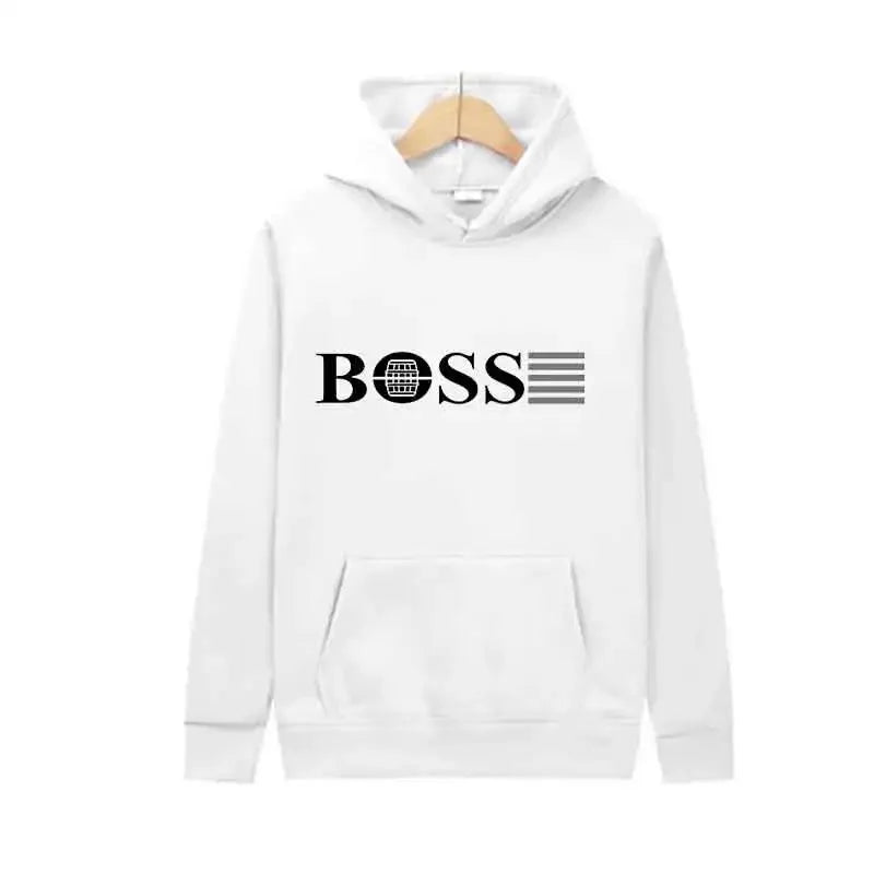 Boss Men’s Hooded Sweatshirt for Outdoor Sports & Jogging – Casual Streetwear, Spring Wear
