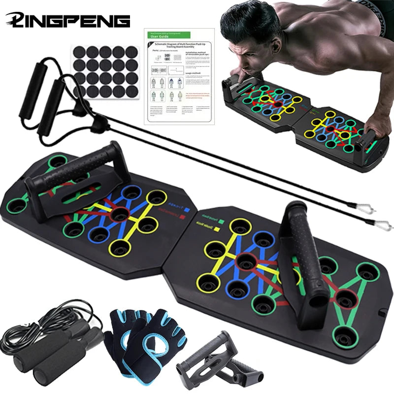 Portable Push Up Board Set Foldable Multifunction Fitness Equipment For Chest Abdomen Arms Back Training