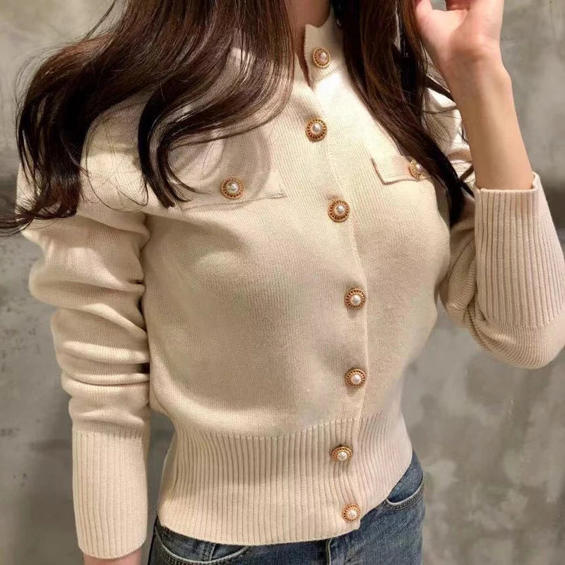 Korean Fashion Short Cardigan for Women – Chic Knitted Autumn Top