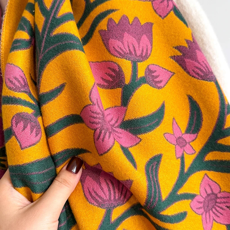 Elegant Striped Design Scarf Imitation Cashmere Soft Warm Versatile Shawl Coldproof Windproof Blanket Scarf for Autumn Winter - trendingshoping.com