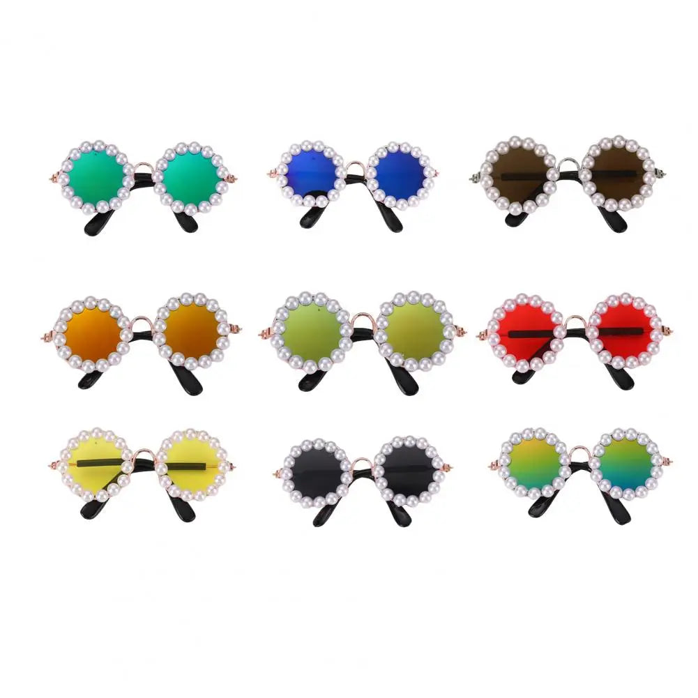 Pet Costume Sunglasses Faux Pearl Decor for Cats Dogs