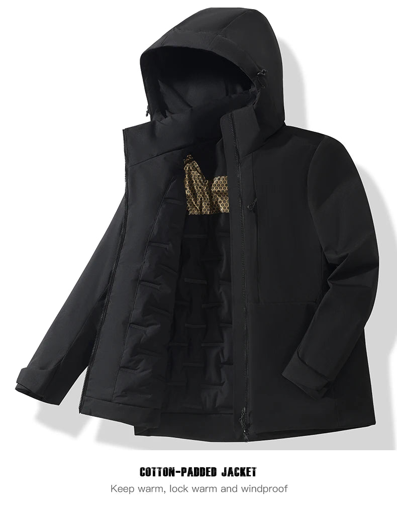 JNLN Unisex Waterproof Winter Fleece Jacket Windproof Thermal Outdoor Raincoat for Hiking Camping Skiing