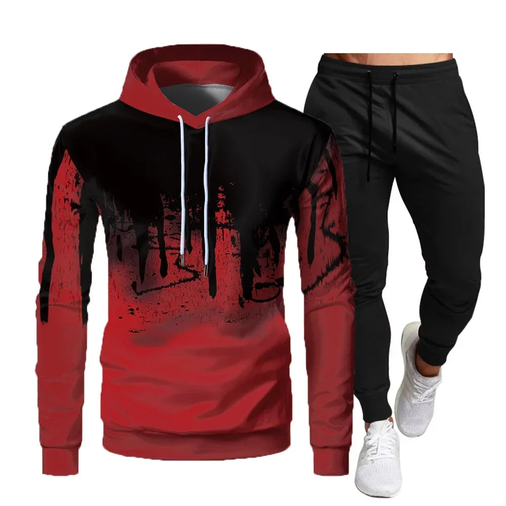 2026 Men's Autumn Winter Hoodie Set – Casual Jogging Suit, Sportswear Sweatshirt & Pants, Fashion Streetwear Tracksuit
