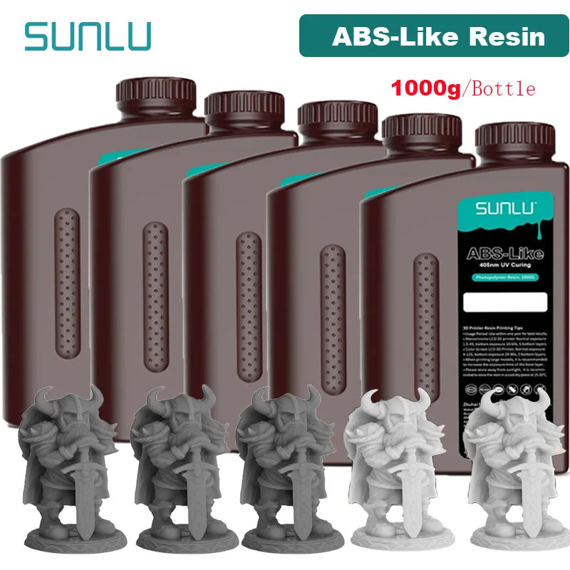 SUNLU ABS-Like 3D Printer Resin – 405nm Rapid UV-Curing, Water Washable, 1000g Bottle