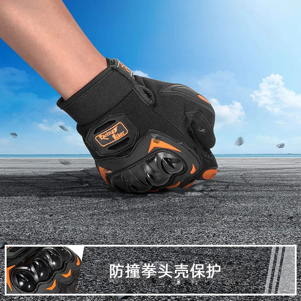 Professional Motorbike Gloves Mens Womens with Hard Knuckles Anti Slip Palm Touchscreen Design for Dirt Bike Riding