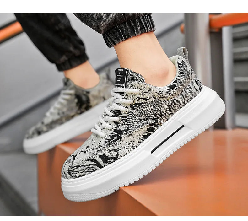 Men’s Casual Platform Sneakers | Breathable Non-Slip Sports Shoes 2025