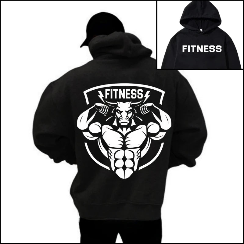 Men Thick Fleece Hoodie – Winter Sportswear for Gym Training and Daily Fitness