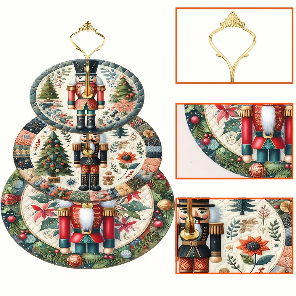 1 set wooden Christmas Nutcracker Tray DIY compose Xtmas Tree Nutcracker pattern for Christmas Party Table Top deocr Xmas gifts