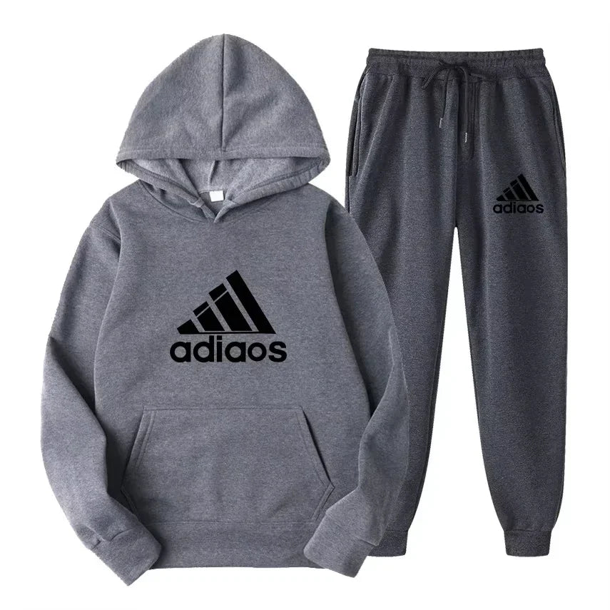 Autumn-Winter Warmth-Enhanced Comfortable Leisure Fitness Sports Set: Two-piece set including hooded sports shirt and joggi