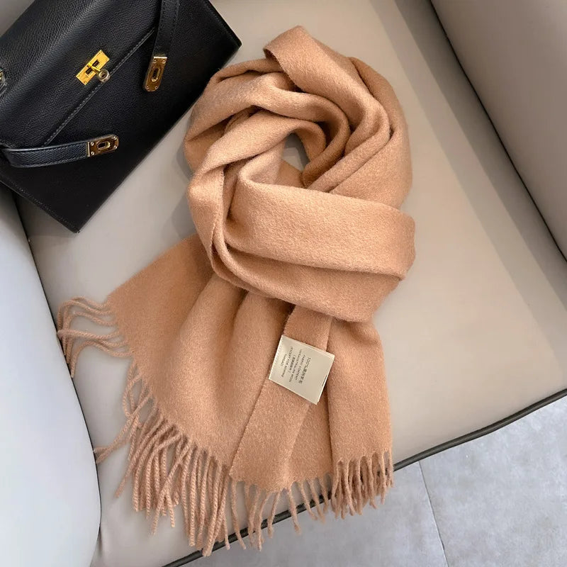 Winter Narrow Scarf 28 Color 100% Wool Scarf Hot Selling Solid Color Scarf Men's and Women's Universal Warm and Cold proof Scarf - trendingshoping.com