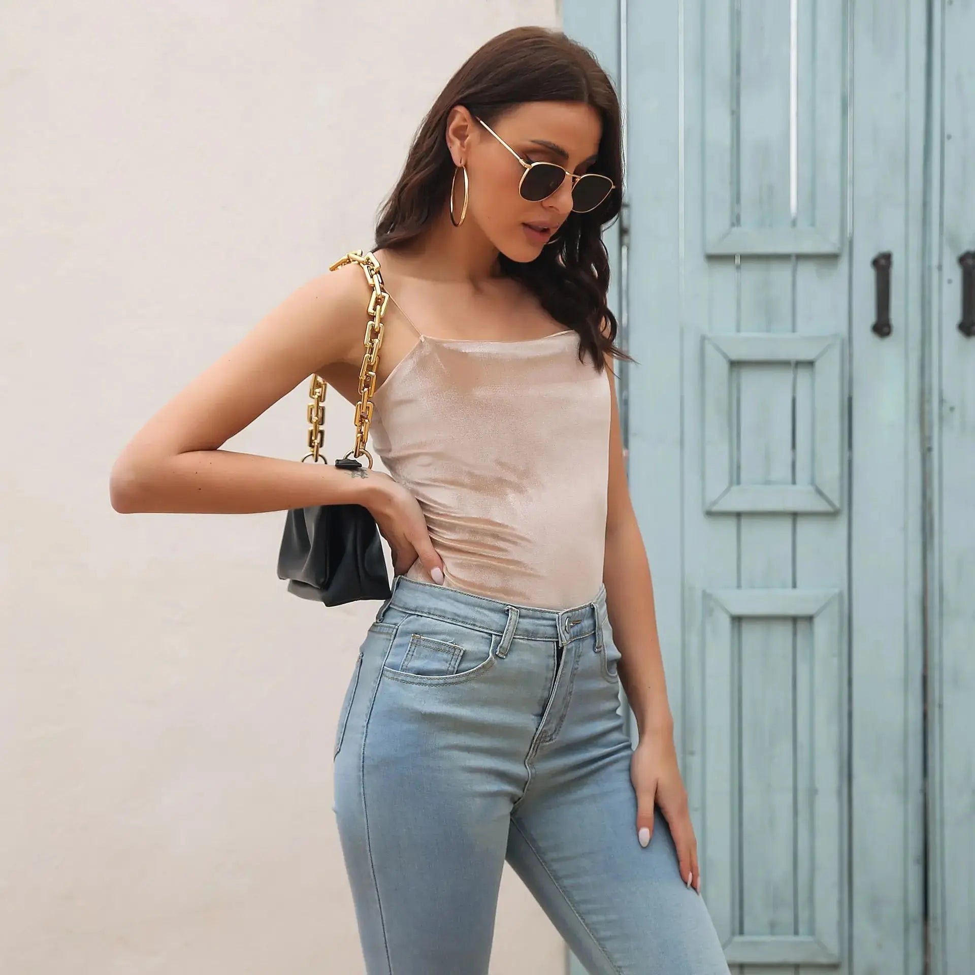 Sexy Velvet Halter Crop Top – Trendy Backless Camisole for Women - trendingshoping.com