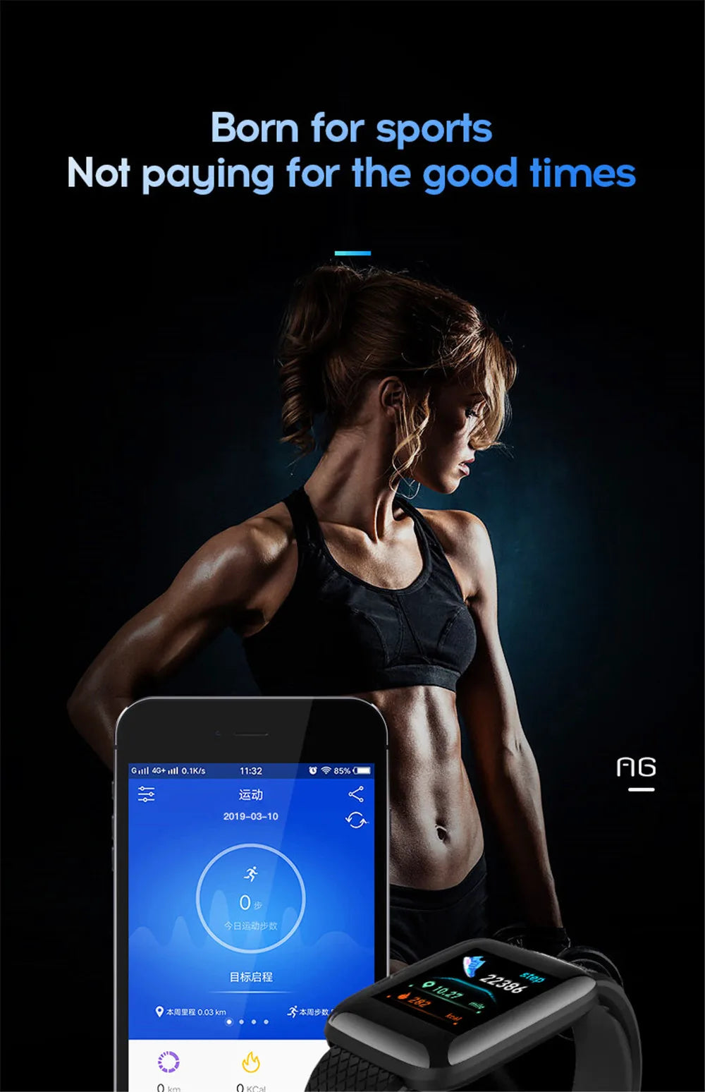 Smart Watch – Fitness Bracelet with Music Control, Message Display, Pedometer, Bluetooth Connect, 116 Smartwatch with Alarm & Weather