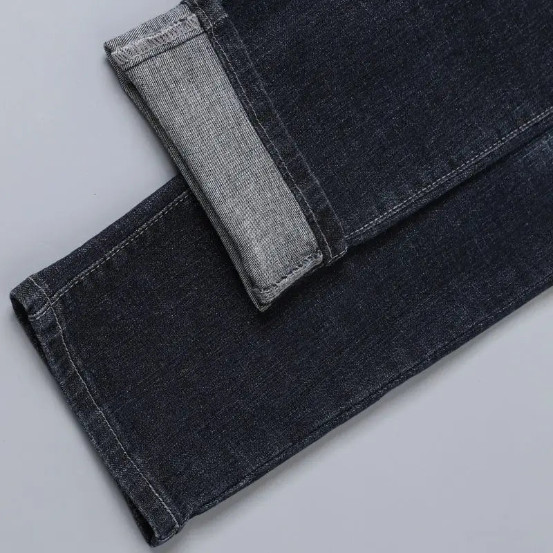 Mens Stretch Black Jeans Slim Fit Straight Leg Pants