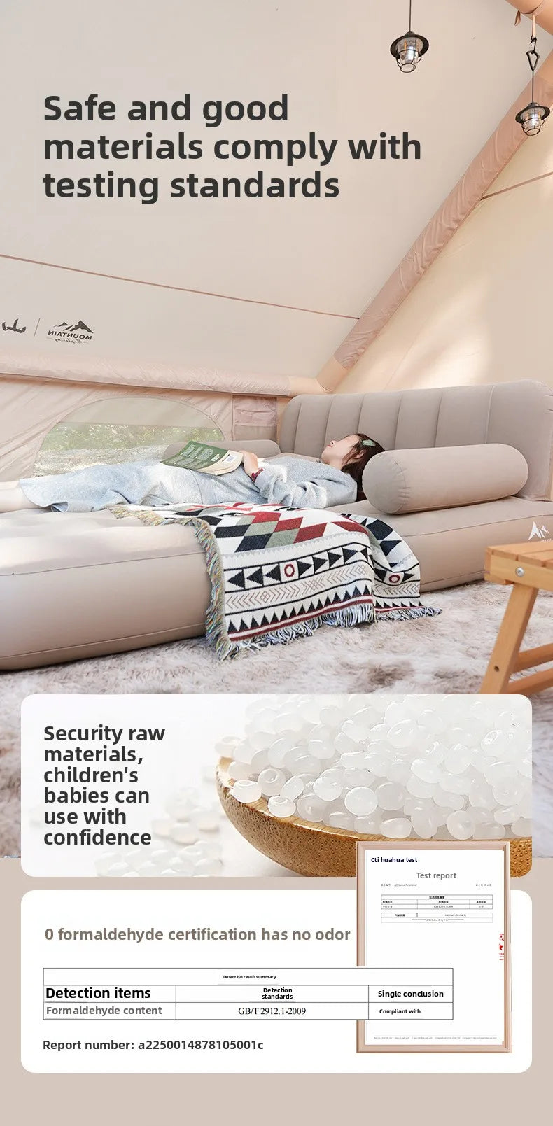 Outdoor Camping Inflatable Sofa Portable Folding Air Mattress For Hiking Tent Home Use