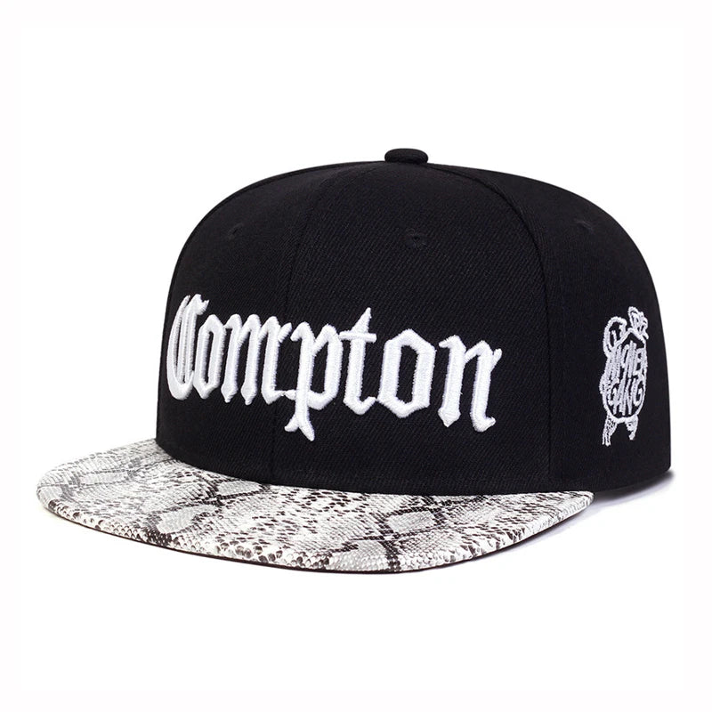 COMPTON Embroidered Hip Hop Baseball Cap – Adjustable Snapback for Men & Women