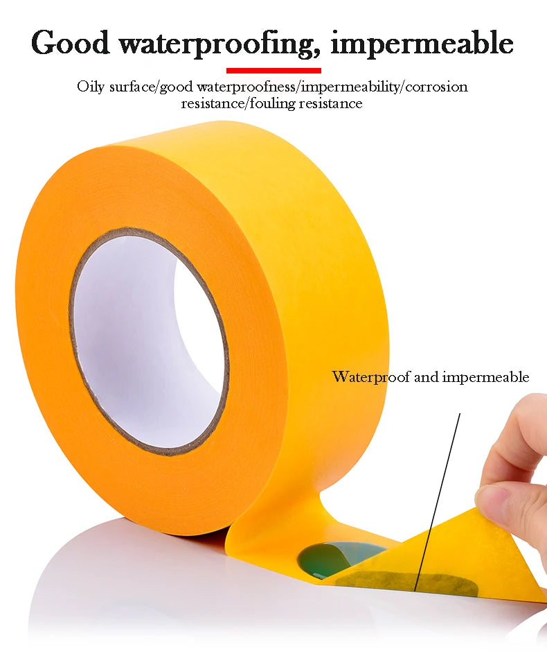 yellow Adhesive Masking Tape | Textured Paper for Car Paint & Decorationting Model Tool