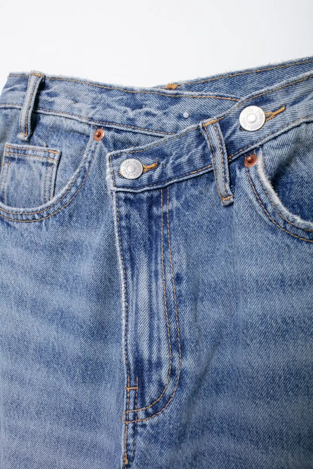 Jeans For Woman New Fashion Asymmetric Design High Waist Wide Leg Trousers Casual Women's Straight Leg Jeans - trendingshoping.com