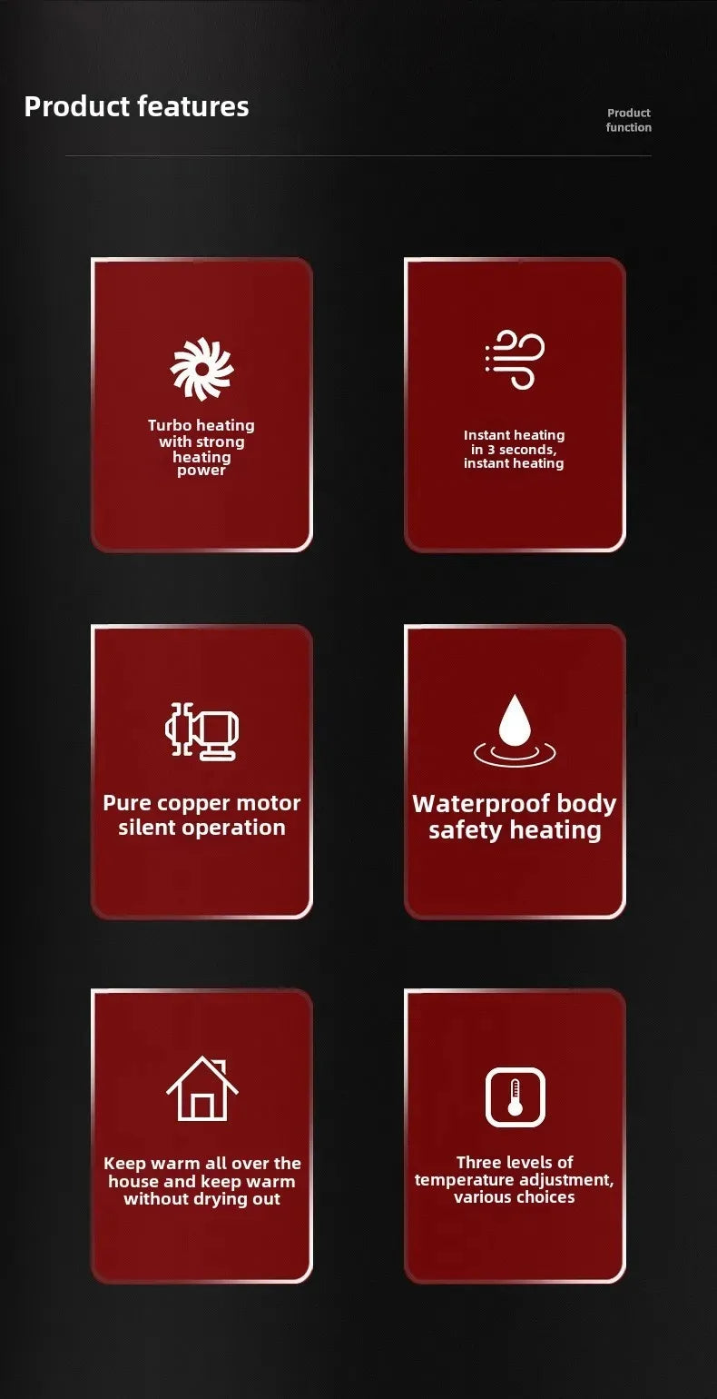 Smart Temperature-Controlled Fan Heater Fast Heating with Smart Thermostat Multi-Purpose Heater For Home And Commercial Use