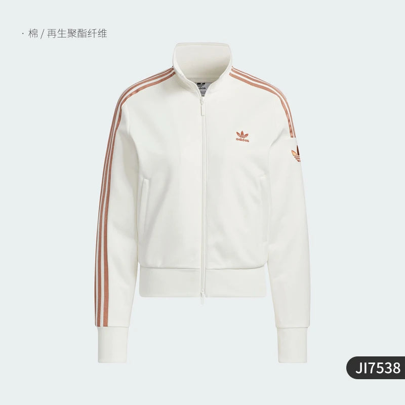 Premium Retro Sportswear Women's Fashion Jacket - Vintage Casual Stand Collar Outerwear - High-End Striped Sleeve Windbreaker JI7538