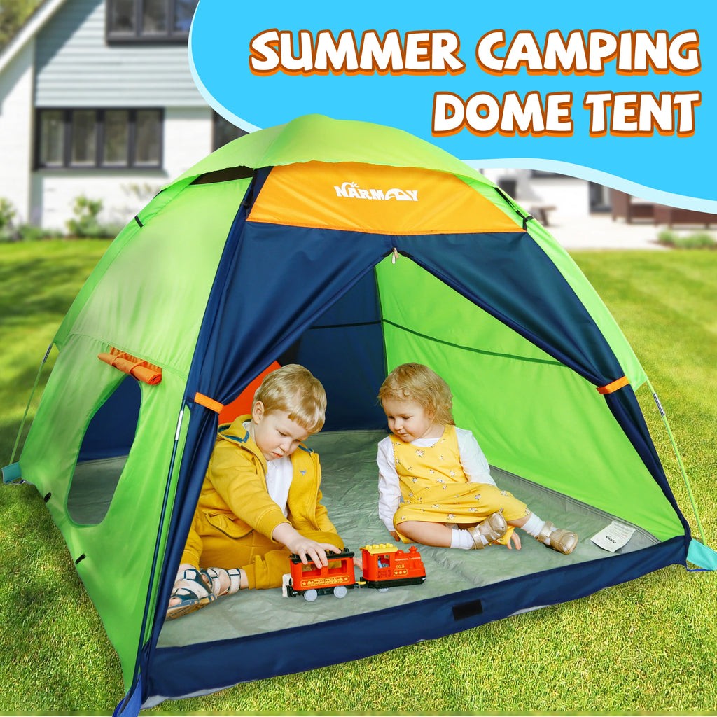 Kids Camping Play Tent Indoor Outdoor Pretend Play Large Playhouse Easy Assembly Unisex Gift For Games