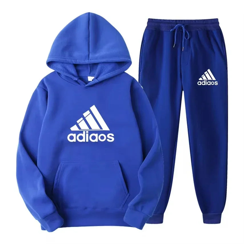 Autumn-Winter Warmth-Enhanced Comfortable Leisure Fitness Sports Set: Two-piece set including hooded sports shirt and joggi