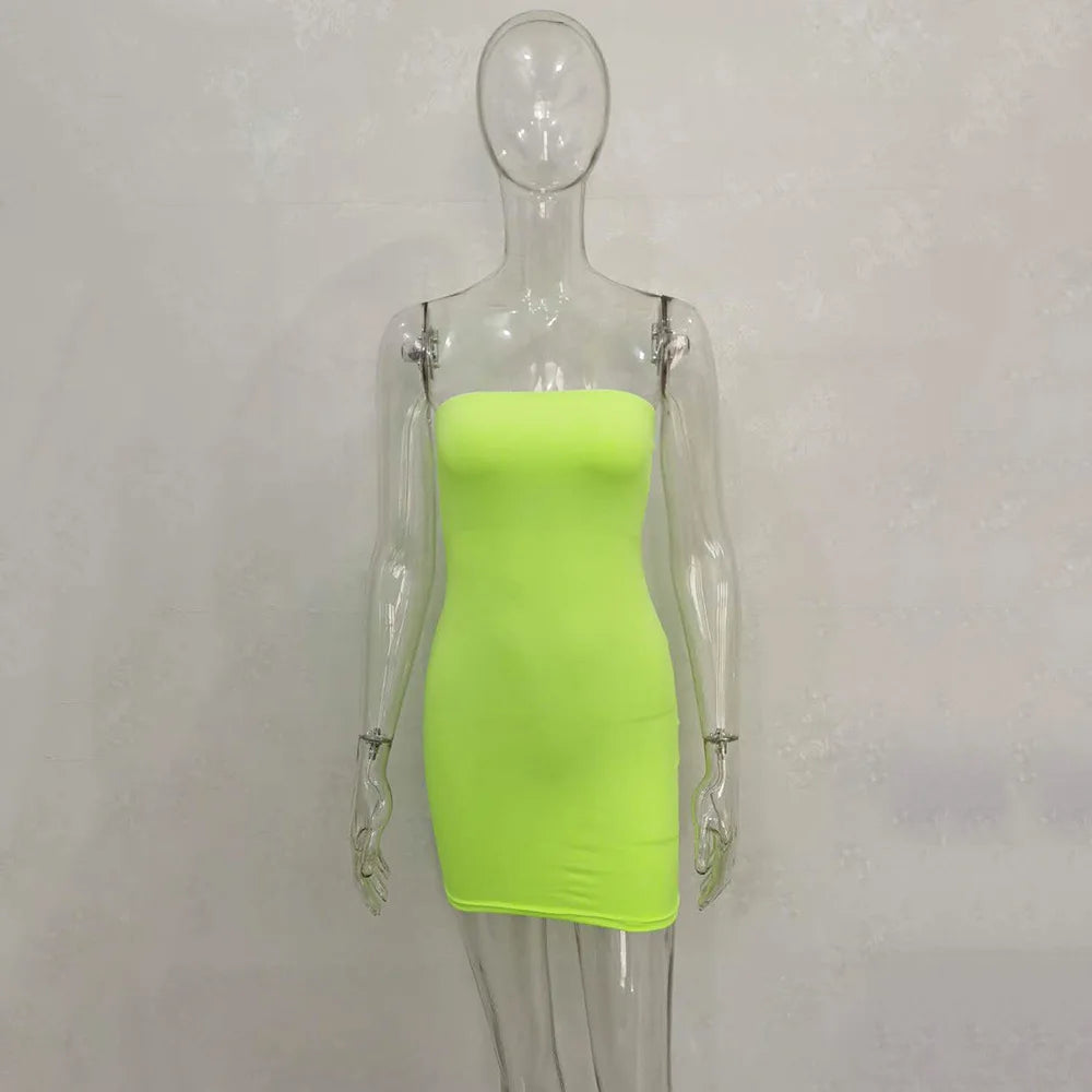 Women Off Shoulder Strapless Bodycon Mini Dress