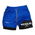 Rogue Gyms Men's 2-in-1 Double Layer Sports Shorts - Built-in Compression Liner for Training