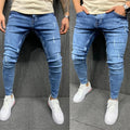 Men's Ripped Skinny Jeans - Distressed Slim Fit Elastic Denim Streetwear Pants