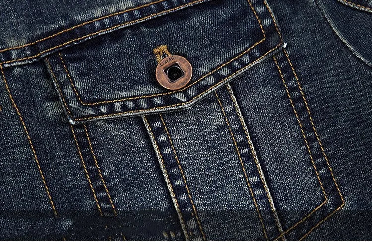 Men’s Denim Jacket Spring Winter Bomber Coat – Casual Fashion Jeans Jacket