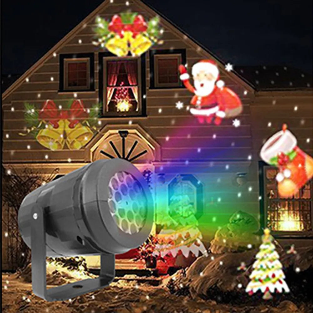 Christmas Snowflake Projector Light Large Decoration Christmas Party Laser Led Stage Light Rotating Xmas Lighting Garden Decor