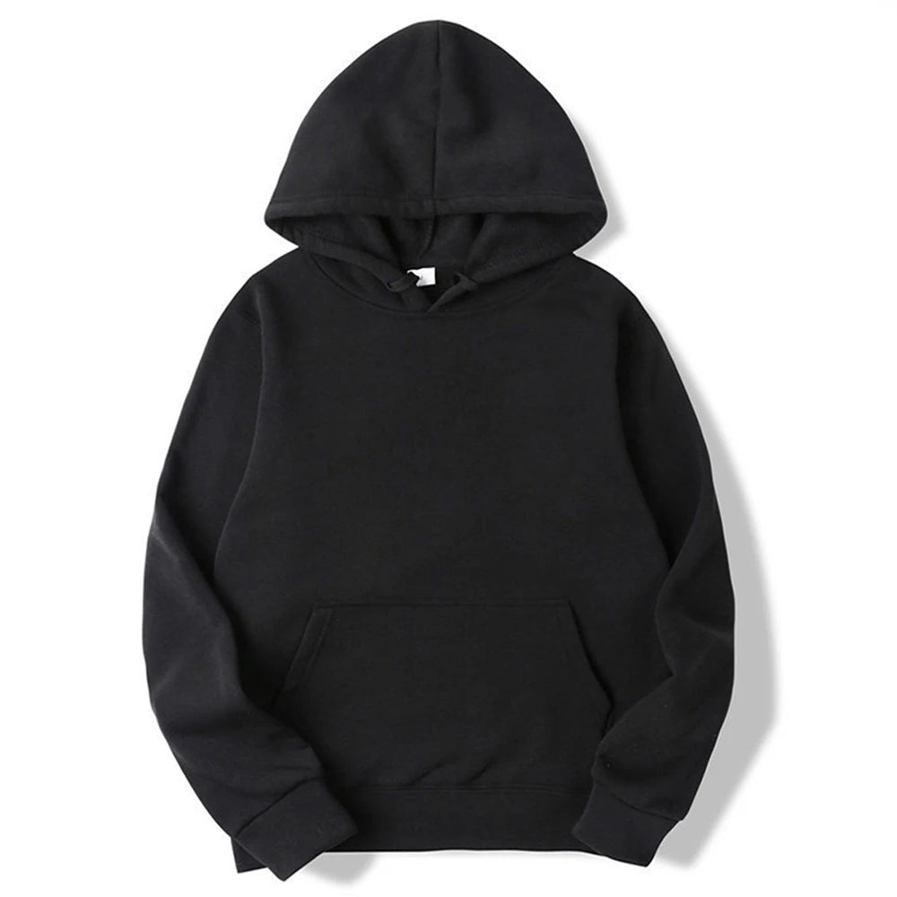 Black Hoodie – Unisex Fleece Pullover Sweatshirt for Men