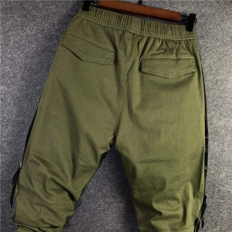 ARENS Men's Big & Tall Baggy Cargo Pants with Zipper Pockets - High Street Hip-Hop Overalls