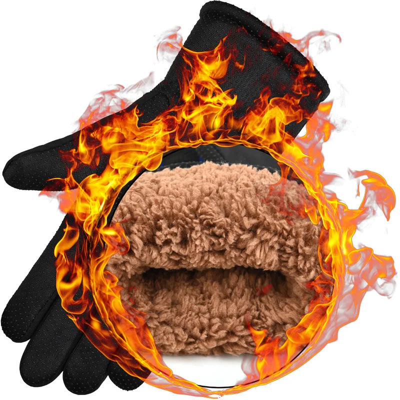 Winter Motorcycle Cycling Gloves Outdoor Waterproof Skiing Riding Hiking Warm Mitten Gloves Motorcycle Thermal Sport Gloves