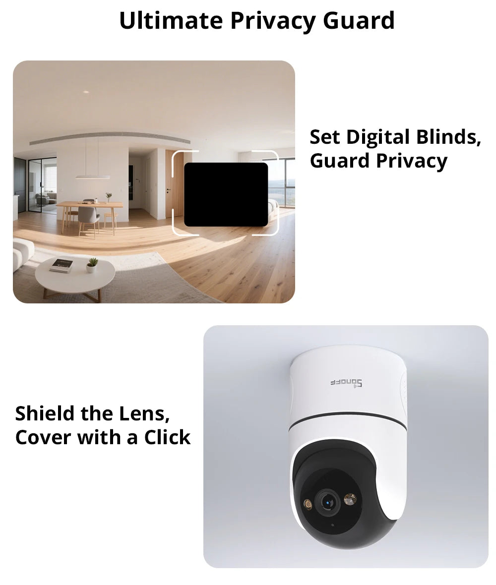 Sonoff Cam PT2 Smart Home Security Camera HD Night Vision Panoramic View Remote Monitoring With Two Way Interaction