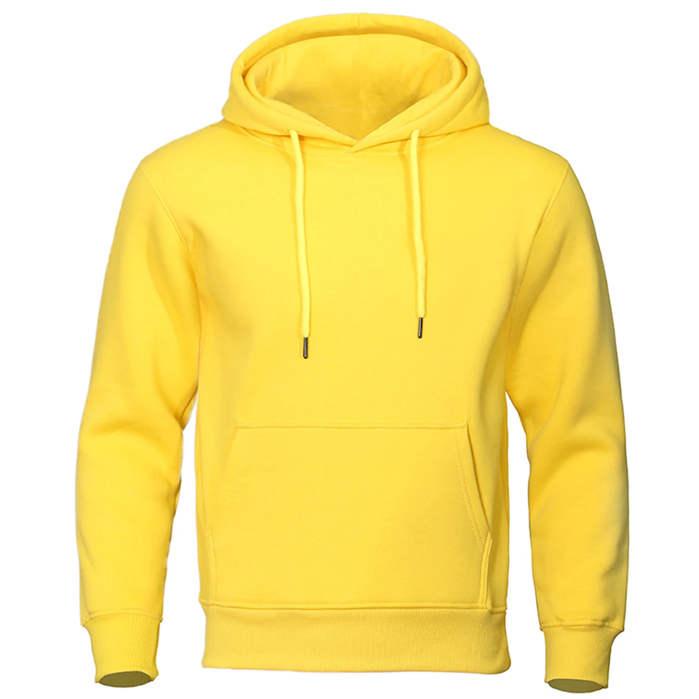 Men's Solid Oversized Fleece Hoodie – Warm Casual Hooded Sweatshirt with Pocket – Autumn/Winter Comfort Fashion Top