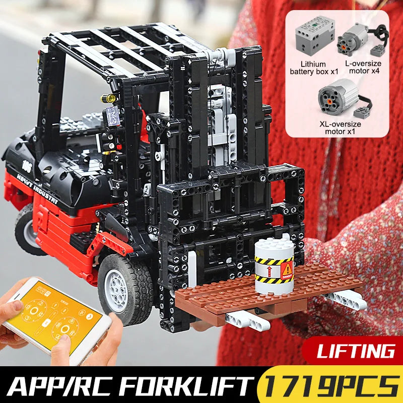 MOULD KING 13106 Technical Car Toys The MOC-3681 APP&RC Custom Forklift Truck Model Building Blocks Bricks Kids Christmas Gift - trendingshoping.com