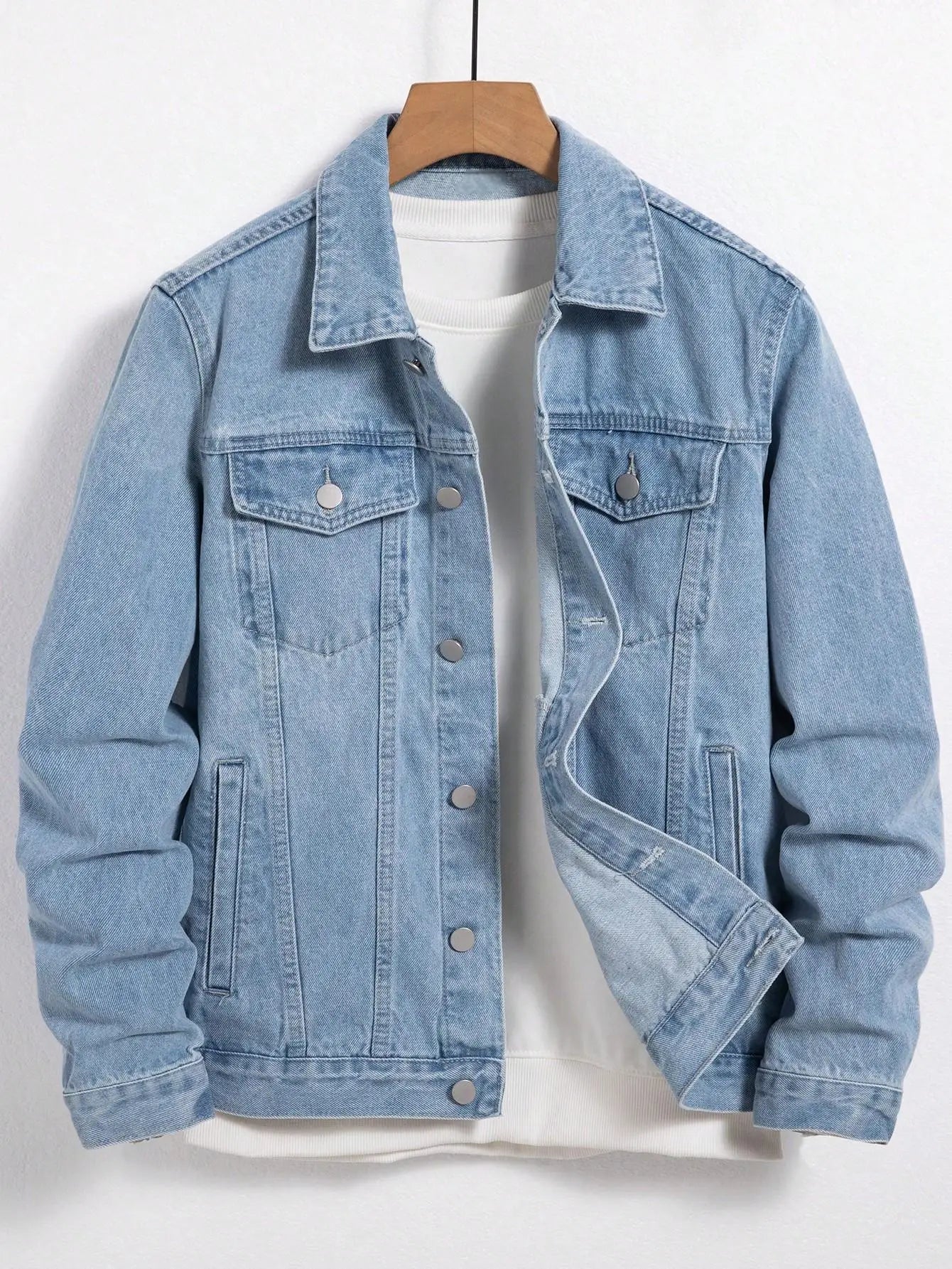 Men’s Blue Denim Jacket Spring Autumn Casual Fashion Coat