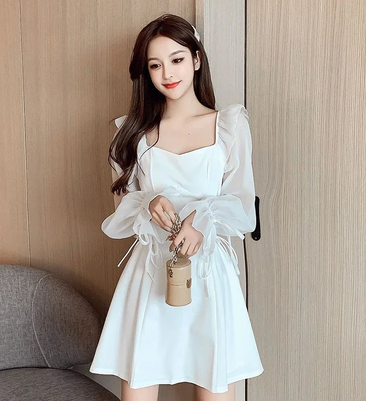 Women's Coquette Silk Satin Mini Dress - Sexy Black Holiday Party Slip Dress