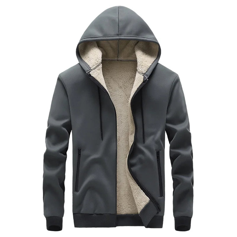 Mens Winter Tech Fleece Tracksuit Set Warm Hooded Sweatshirt and Pants Two Piece