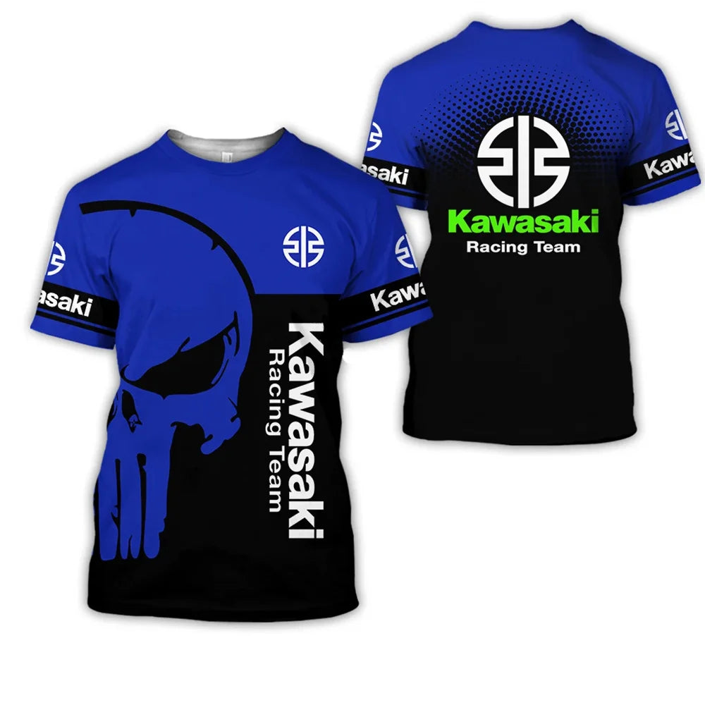 Kawasaki Racing Team Men’s T-Shirt Quick Dry Short Sleeve Motorcycle Sportswear