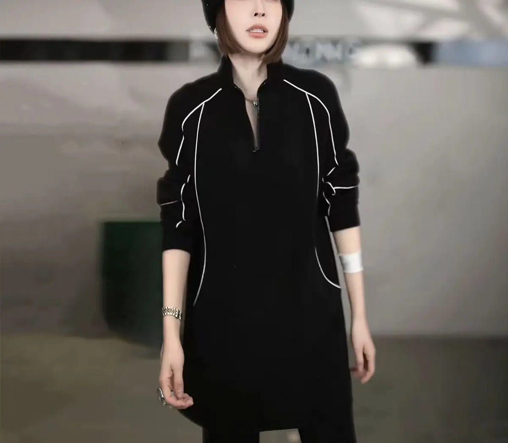 Women's Sweatshirt Autumn Winter New Loose Slim Versatile Mid-length Casual Top